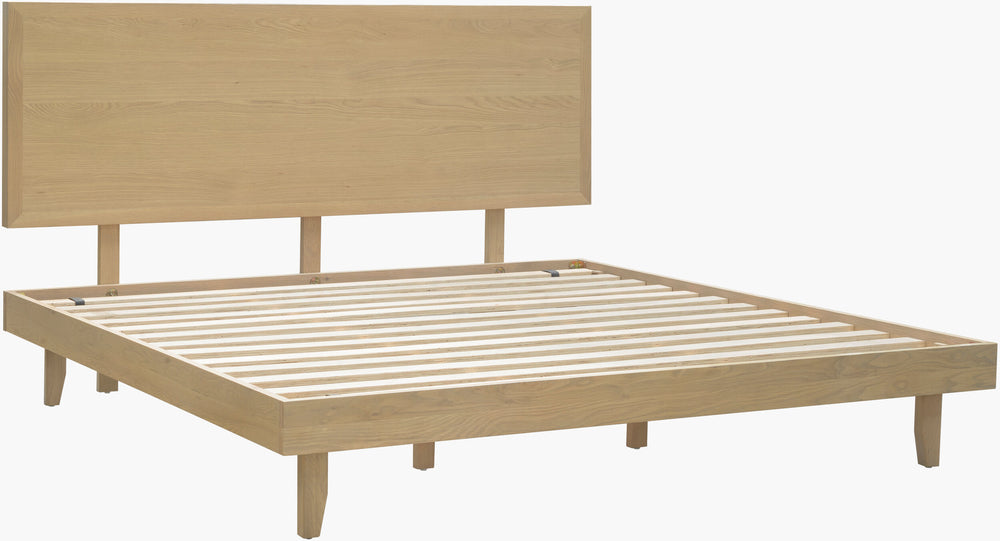 Surya Pryce Mid-century Modern Queen Platform Bed In Oak - Stylish, Low-profile Design For Timeless Elegance Top, Brown,Base, Brown Oak,Oak Pryc007-486387q