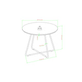 40" Modern Veneer and Metal Round Dining Table English Ash ALXD6EEAV Walker Edison