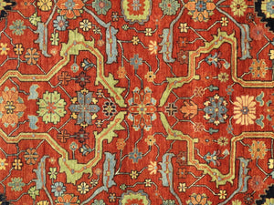 Pasargad Home Ferehan Collection Hand-knotted Rust Wool Area Rug - Elegant Floral Design For Any Space   Ps-36 12x12