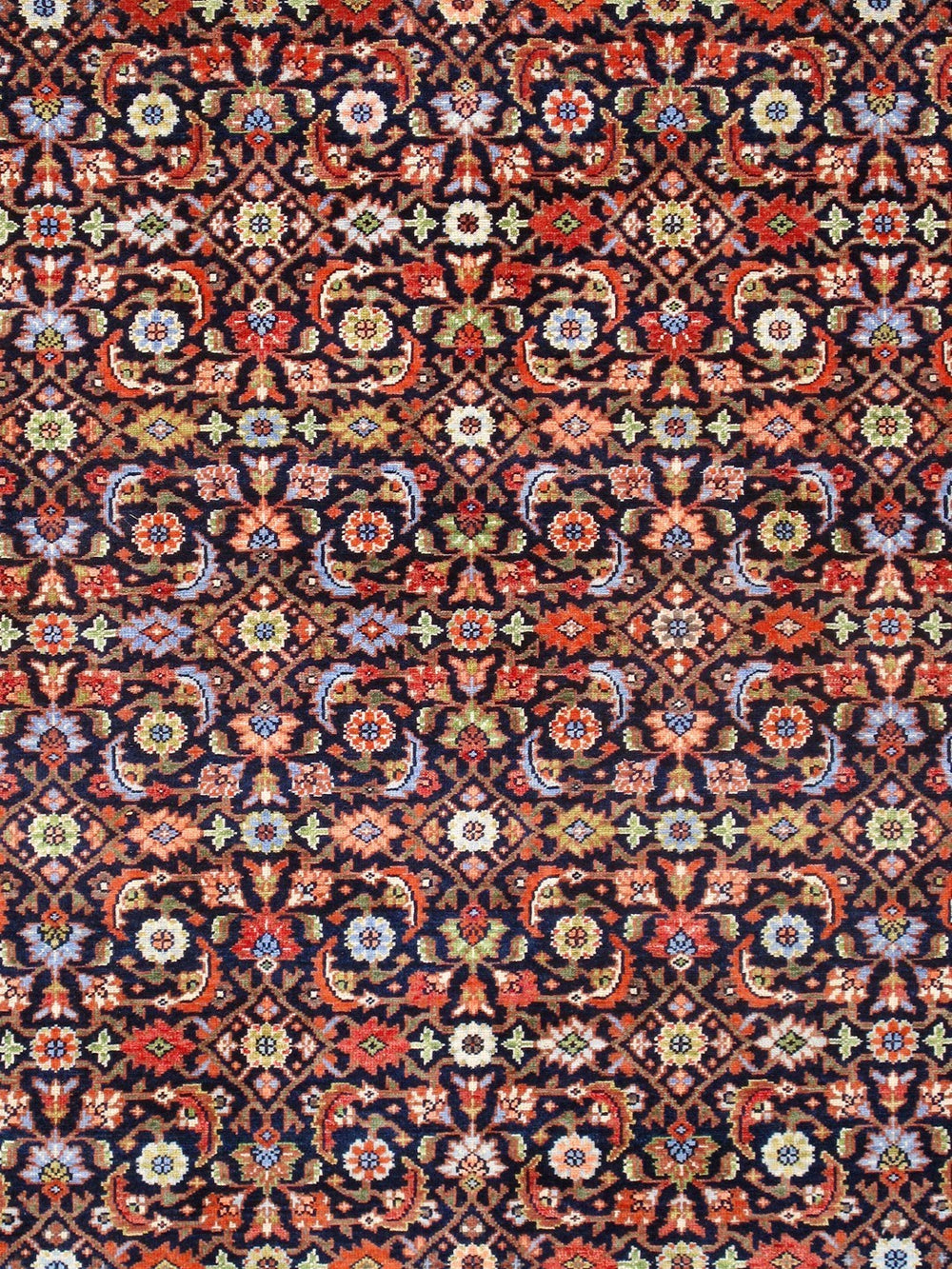 Pasargad Home Herati Hand-knotted Floral Wool Area Rug - Luxurious Navy & Peach 8'10"X12'0" Design   Ps-37-2 9x12