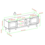 Tromso Modern 58" 2-Door TV Stand in Solid Black - Stylish Storage & Cord Management for TVs Up to 65"