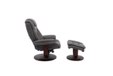 Parker House Parker Living Monarch - Ice Manual Reclining Swivel Chair and Ottoman Ice Top Grain Leather with Match (X) MMON#212S-ICE