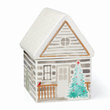 Balsam Lane Porcelain Cabin-Shaped Cookie Jar with Christmas Tree Detail, 10