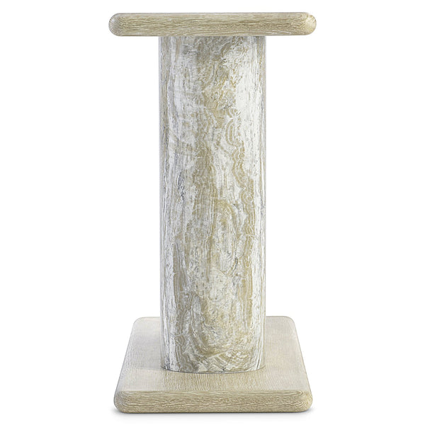 Bernhardt Bernhardt Arcadia Console Table With Monolithic Faux-Stone Column And Wire-Brushed Oak Cantilever Top 334914