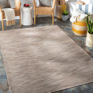 Livabliss Pasadena Flatweave Polypropylene Area Rug Turkish Woven Neutral Traditional Indoor Outdoor Brown, Tan 2'6" x 4' PSA2308-274