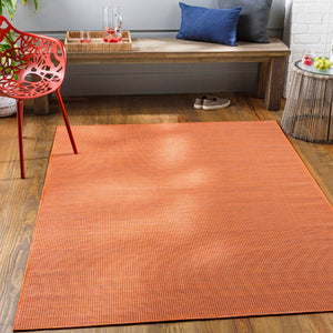 Livabliss Pasadena Flatweave Polypropylene Area Rug Turkish Woven for Entryways and Kitchens Burnt Orange 7'8" x 10' PSA2313-71010