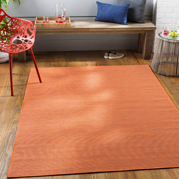 Livabliss Pasadena Flatweave Polypropylene Area Rug Turkish Woven for Entryways and Kitchens Burnt Orange 7'8" x 10' PSA2313-71010