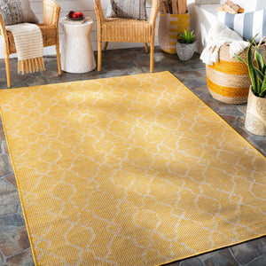 Livabliss Pasadena Flatweave Polypropylene Runner Rug Traditional Pattern for Hallways and Entryways Saffron 5'1" x 7' PSA2336-537