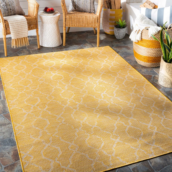 Livabliss Pasadena Flatweave Polypropylene Runner Rug Traditional Pattern for Hallways and Entryways Saffron 5'1" x 7' PSA2336-537