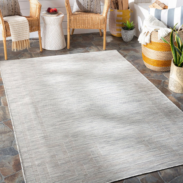 Livabliss Pasadena Flatweave Polypropylene Area Rug Traditional Pattern for Entryways and Hallways Light Gray, Med 2'6" x 4' PSA2352-274