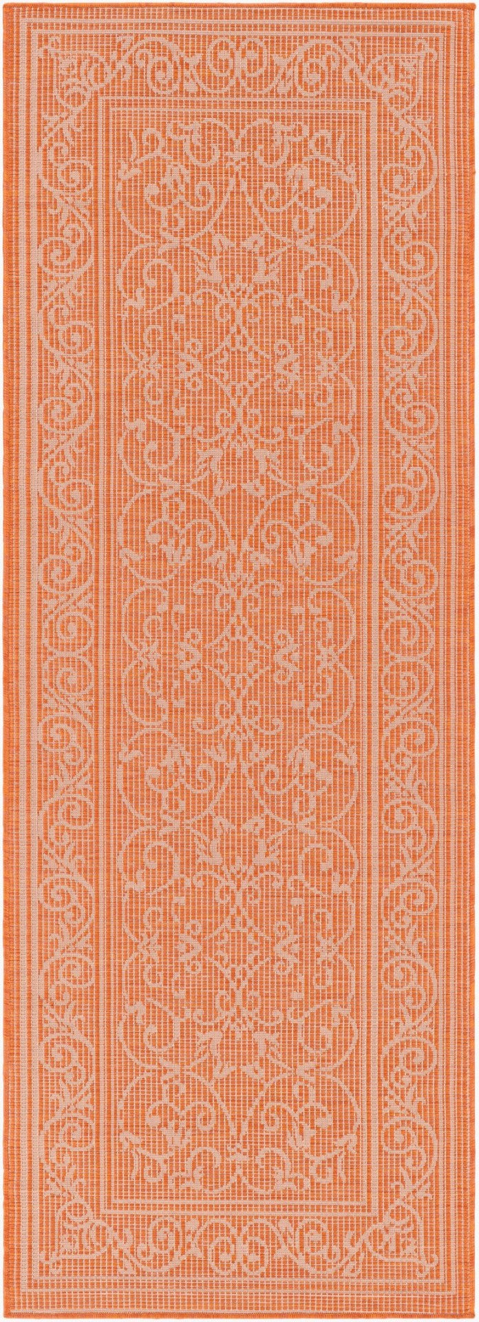 Livabliss Pasadena Traditional Polypropylene Machine Woven Entryway Rug Durable Turkish Craftsmanship Burnt Orange 2'6" x 7'3" PSA2360-2773