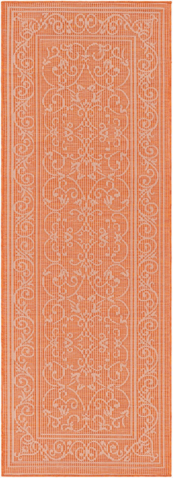 Livabliss Pasadena Traditional Polypropylene Machine Woven Entryway Rug Durable Turkish Craftsmanship Burnt Orange 2'6" x 7'3" PSA2360-2773