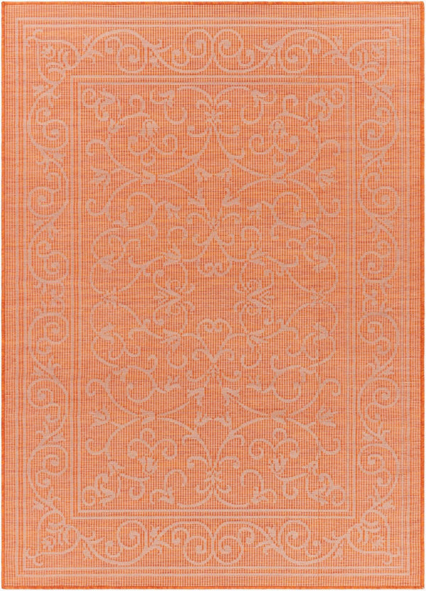 Livabliss Pasadena Traditional Polypropylene Machine Woven Entryway Rug Durable Turkish Craftsmanship Burnt Orange 2'6" x 4' PSA2360-274