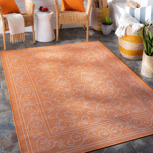 Livabliss Pasadena Traditional Polypropylene Machine Woven Entryway Rug Durable Turkish Craftsmanship Burnt Orange 2'6" x 4' PSA2360-274