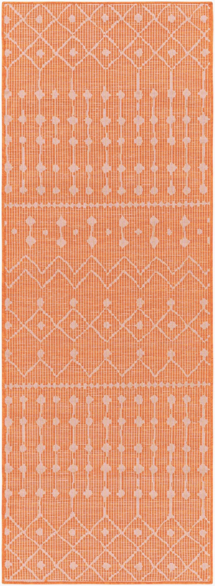 Livabliss Pasadena Bohemian Global Flatweave Polypropylene Runner Rug for Hallways and Entryways Burnt Orange 2'6" x 7'3" PSA2377-2773