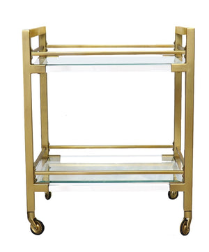 Pasargad Baylor Lucite & Stainless Steel Serving Table - Elegant Bar Trolley For Modern Entertaining Clear Lucite & Stainless Steel Psad-844