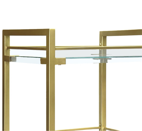 Pasargad Baylor Lucite & Stainless Steel Serving Table - Elegant Bar Trolley For Modern Entertaining Clear Lucite & Stainless Steel Psad-844