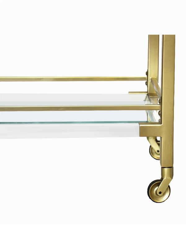 Pasargad Baylor Lucite & Stainless Steel Serving Table - Elegant Bar Trolley For Modern Entertaining Clear Lucite & Stainless Steel Psad-844