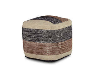 English Elm Steve Silver - Jamal Handwoven Square Woolen Pouf Beige – 21” x 21” x 20.75” Durable Mixed-Fiber Cover, Cozy Seat B081P157142