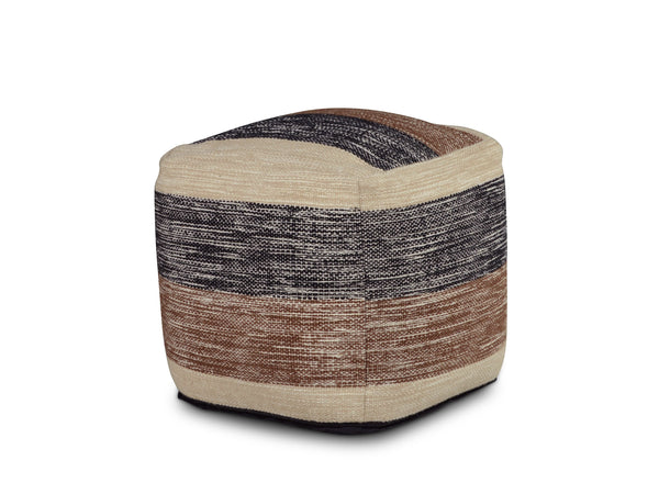 English Elm Steve Silver - Jamal Handwoven Square Woolen Pouf Beige – 21” x 21” x 20.75” Durable Mixed-Fiber Cover, Cozy Seat B081P157142