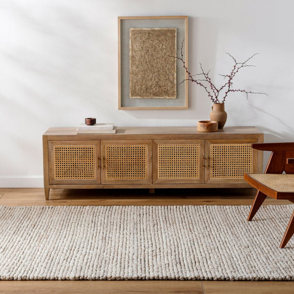 Livabliss Palisade Handwoven Wool Jute Blend Area Rug Farmhouse Cottage Style Entryway Accent Ivory, Sandston 2' x 3' PSD2301-23