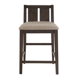 Homelegance By Top-Line Chevalier Two-Tone Fabric Counter Height Chairs (Set of 2) Brown MDF