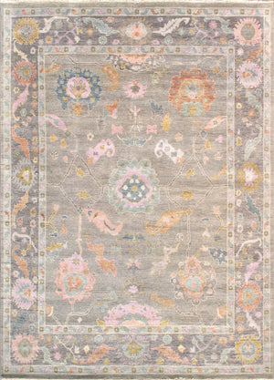 Pasargad Home Oushak Collection Hand-knotted Beige Wool Area Rug For Timeless Elegance In Décor   Psf-04 12x15