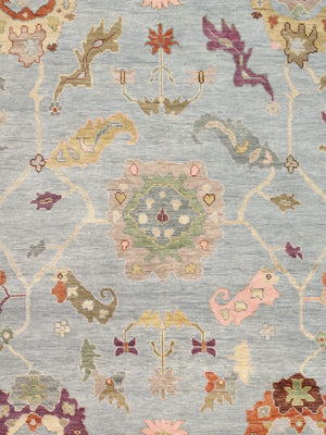 Pasargad Home Oushak Collection Hand-knotted Beige Wool Area Rug For Timeless Elegance In Décor   Psf-05 9x12