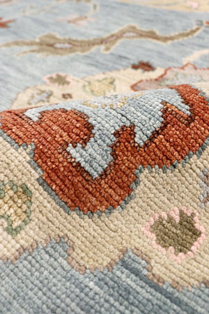 Pasargad Home Oushak Collection Hand-knotted Beige Wool Area Rug For Timeless Elegance In Décor   Psf-05 9x12