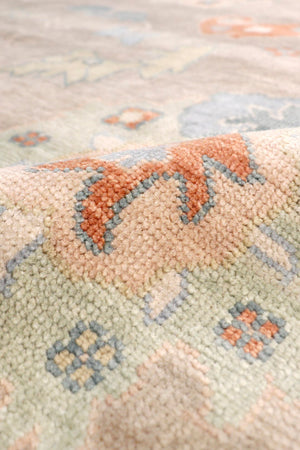 Pasargad Home Oushak Collection Hand-knotted Beige Wool Area Rug For Timeless Elegance In Décor   Psf-06 12x15