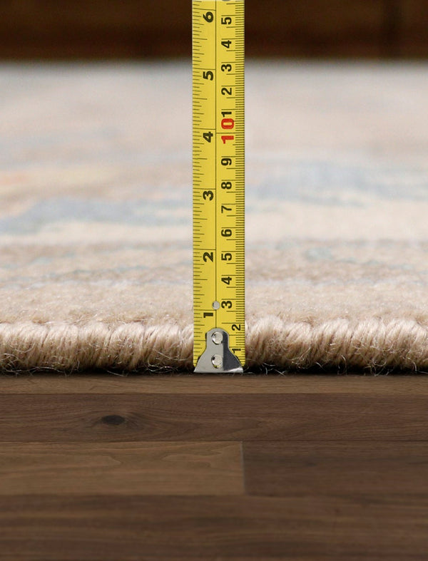 Pasargad Home Oushak Collection Hand-knotted Beige Wool Area Rug For Timeless Elegance In Décor   Psf-06 12x15