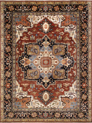 Pasargad Home Serapi Collection Hand-knotted Wool Area Rug In Elegant Rustic Earth Tones   Psf-7120 8x10