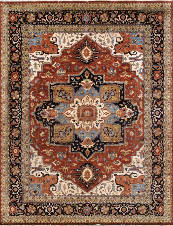 Pasargad Home Serapi Collection Hand-knotted Wool Area Rug In Elegant Rustic Earth Tones   Psf-7121 12x15