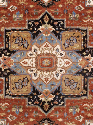 Pasargad Home Serapi Collection Hand-knotted Wool Area Rug In Elegant Rustic Earth Tones   Psf-7121 12x15