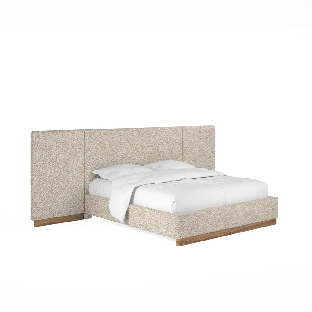 A.R.T. Furniture Portico Contemporary Bed With Curved Headboard And Sienna Wood Accents For Modern Bedrooms Brown Parawood Solids,Foam,Fabric 323126-3335w