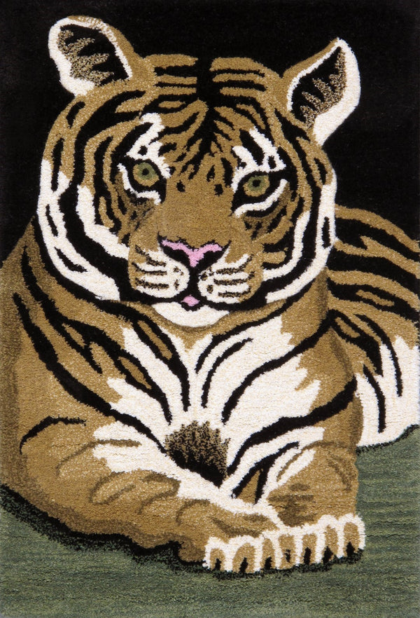 Pasargad Home Tiger Collection Hand-tufted Brown Wool Area Rug - Modern Elegance For Any Space   Psh-188 2x3