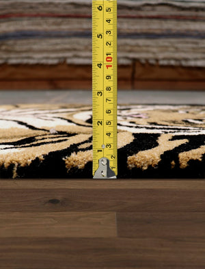 Pasargad Home Tiger Collection Hand-tufted Brown Wool Area Rug - Modern Elegance For Any Space   Psh-188 2x3