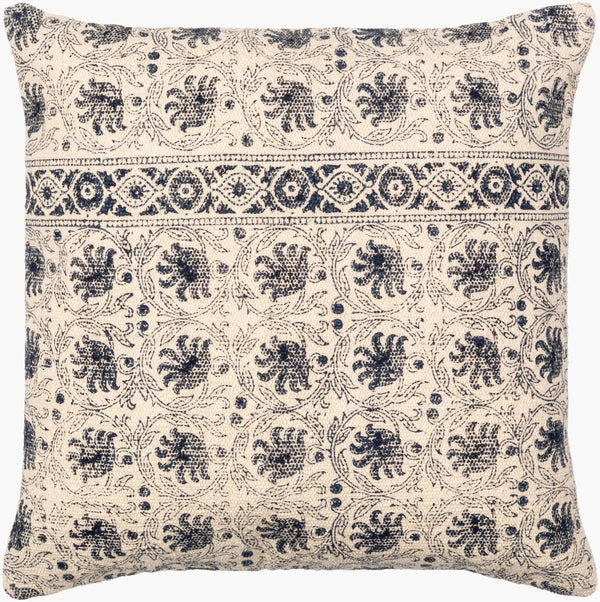 Livabliss Prisha Handcrafted Cotton Accent Pillow Traditional Motif Soft Texture Sofa Decor PSH002-2222P
