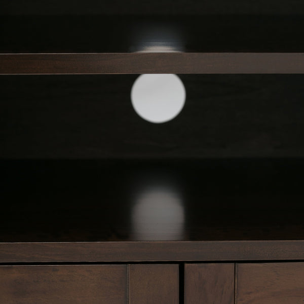 English Elm Carlton Solid Wood TV Media Stand in Dark Tobacco Brown – Handcrafted, 60" TV Capacity, Ample Storage B136P158138