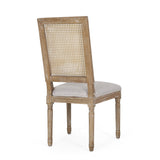 Christopher Knight Home® - Noble House - Regina French Country Wood and Cane Upholstered Dining Chair (Set of 2)