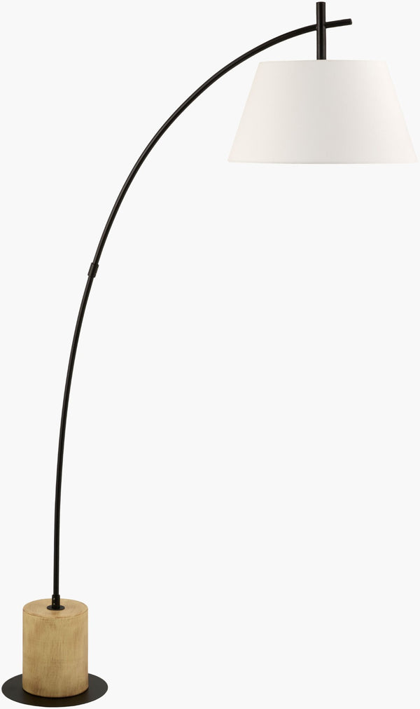 Livabliss Pasaje Arc Floor Lamp with Linen Shade Iron Concrete Base for Modern Living Rooms PSJ-001