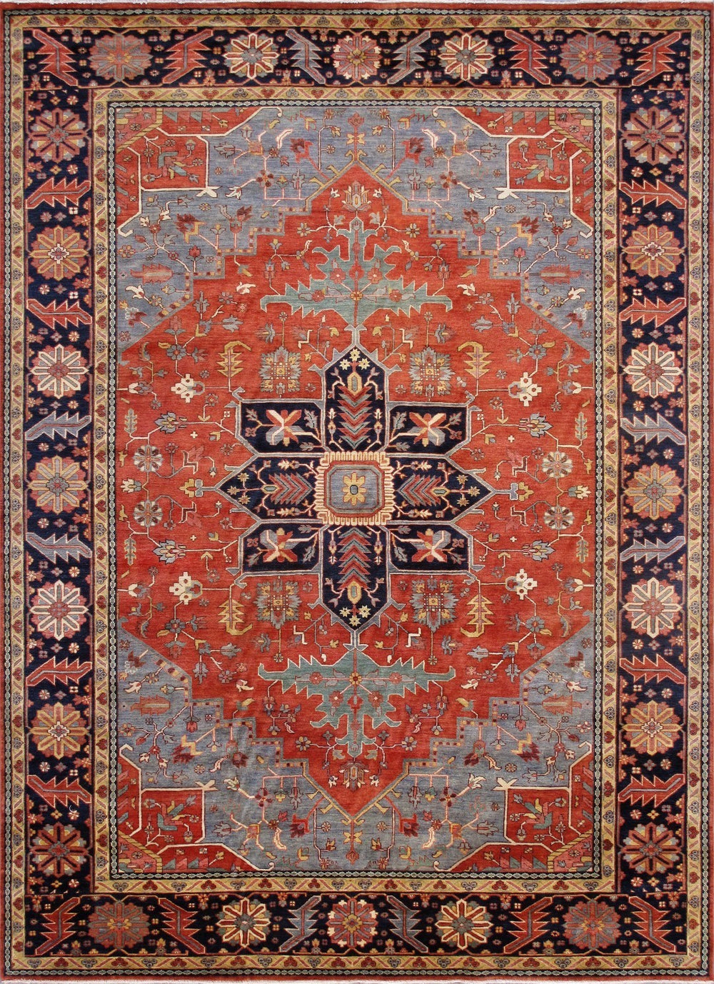 Pasargad 'S Serapi Collection Hand-knotted Premium Lambs-wool Area Rug For Bold Home Décor   P-2 14x16