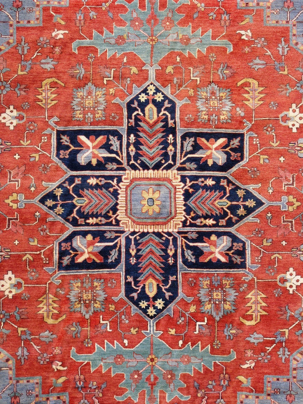 Pasargad 'S Serapi Collection Hand-knotted Premium Lambs-wool Area Rug For Bold Home Décor   Psj-23a 9x12