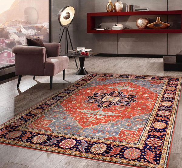 Pasargad Home Serapi Hand-Knotted Wool Area Rug - Luxurious Texture & Timeless Design for Your Space