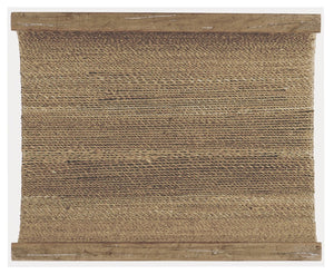 Hooker Furniture Melange Lenny Woven End Table With Tempered Glass Top, Natural Rope Base, Boho Transitional Accent 638-50513-80