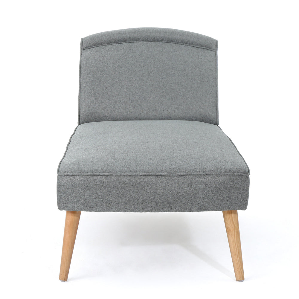 English Elm Christopher Knight Home® - CHAISE Slate Fabric Chaise Lounge with Natural Rubberwood Frame, Plush 100% Polyester Comfort Recliner 61988.00SLGRY