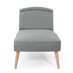 English Elm Christopher Knight Home® - CHAISE Slate Fabric Chaise Lounge with Natural Rubberwood Frame, Plush 100% Polyester Comfort Recliner 61988.00SLGRY