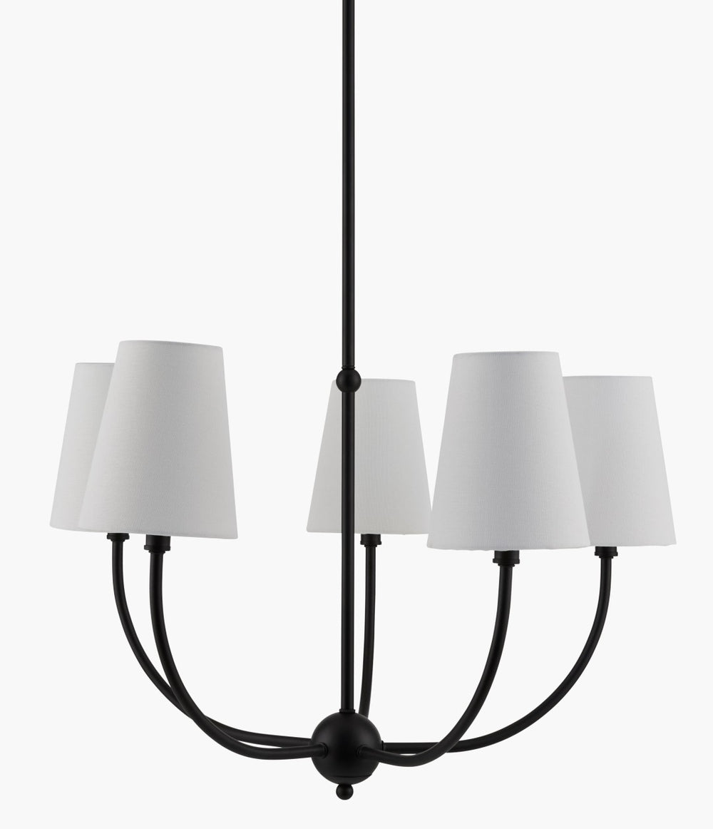 Livabliss Ponso Wrought Iron Chandelier with Cotton Shades Warm Traditional Dining Room Light PSO-001