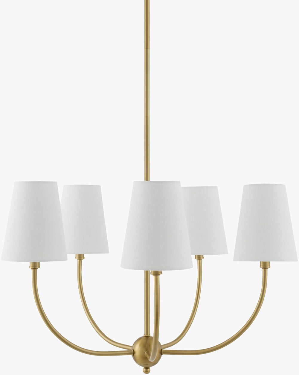 Livabliss Ponso Wrought Iron Chandelier with Cotton Shades Warm Farmhouse Dining Room Light PSO-002