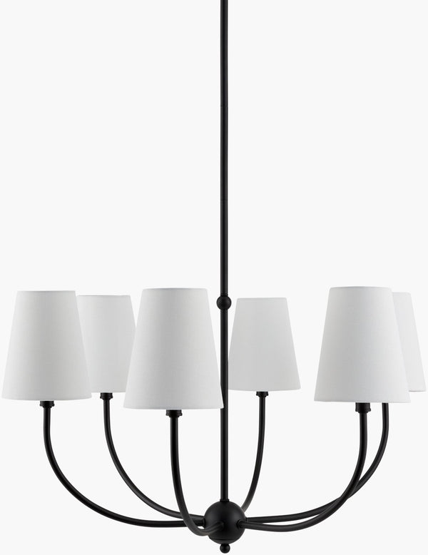 Livabliss Ponso Iron Frame Cotton Shade Chandelier Transitional Dining Room Ceiling Light PSO-003